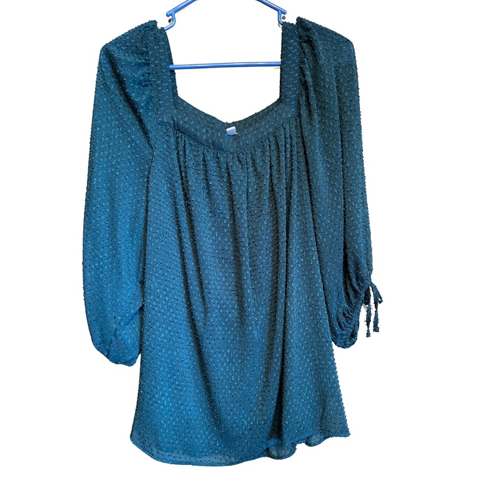 LC Lauren Conrad Teal Textured Top